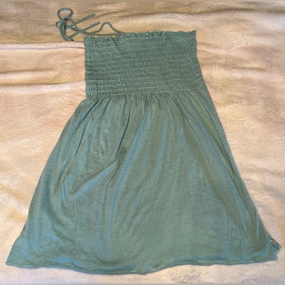 Vintage Helium Smocked Bodice Tube Top with Halter Straps and Flared Hem - Picture 3 of 8